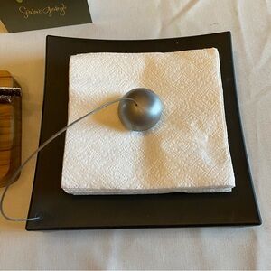 Elegant IKEA KNYCK Black and Silver Napkin Holder Modern